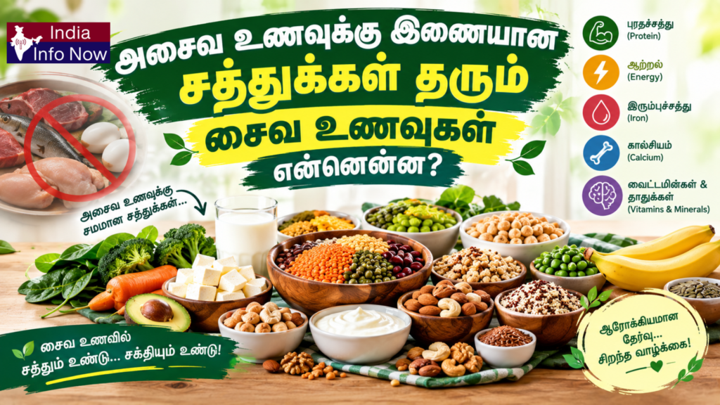 #indiainfonow #அசைவ உணவுக்கு இணையான சத்துக்கள் தரும் சைவ உணவுகள் என்னென்ன